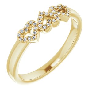 14K Yellow .08 CTW Diamond Heart Ring - BN & CO JEWELRY