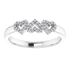 14K White .08 CTW Diamond Heart Ring - BN & CO JEWELRY