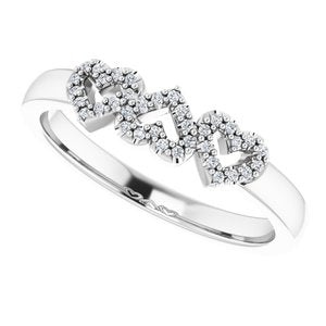 14K White .08 CTW Diamond Heart Ring - BN & CO JEWELRY