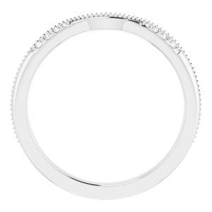 14K White .04 CTW Natural Diamond Milgrain Contour Band - BN & CO JEWELRY