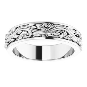 10K White 5 mm Sculptural Band Size 6 - BN & CO JEWELRY