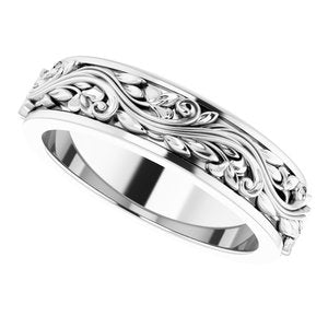 10K White 5 mm Sculptural Band Size 6 - BN & CO JEWELRY