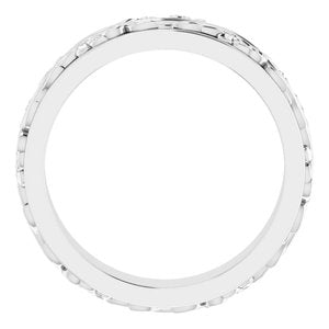 14K White 5 mm Sculptural Band Size 8.5 - BN & CO JEWELRY