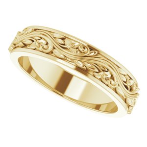 14K Yellow 5 mm Sculptural Band Size 8.5 - BN & CO JEWELRY