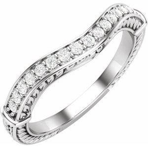 14K White 1/8 CTW Matching Diamond Band - BN & CO JEWELRY