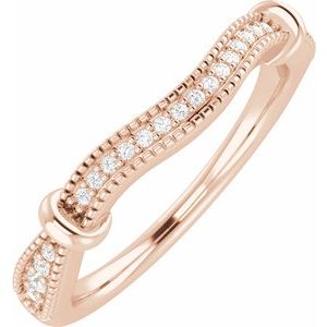 14K Rose 1/8 CTW Matching Diamond Band - BN & CO JEWELRY
