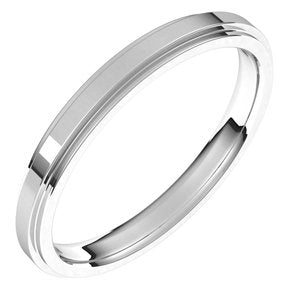 14K White 2.5 mm Flat Comfort Fit Edge Band Size 10.5 - BN & CO JEWELRY