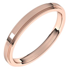 10K Rose 2.5 mm Flat Comfort Fit Edge Band Size 5.5 - BN & CO JEWELRY