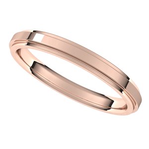 10K Rose 2.5 mm Flat Comfort Fit Edge Band Size 5.5 - BN & CO JEWELRY