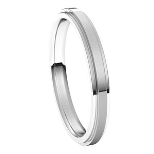 14K White 2.5 mm Flat Comfort Fit Edge Band Size 10.5 - BN & CO JEWELRY
