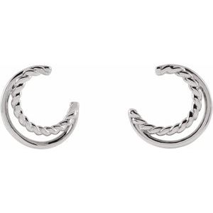 Sterling Silver Front Facing Hoop Earrings - BN & CO JEWELRY