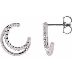 Sterling Silver Front Facing Hoop Earrings - BN & CO JEWELRY