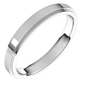 Sterling Silver 3 mm Flat Comfort Fit Edge Band Size 7 - BN & CO JEWELRY