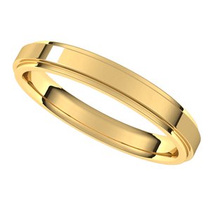 10K Yellow 3 mm Flat Comfort Fit Edge Band Size 12.5 - BN & CO JEWELRY