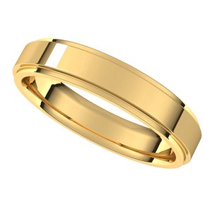 18K Yellow 4 mm Flat Comfort Fit Edge Band Size 9 - BN & CO JEWELRY