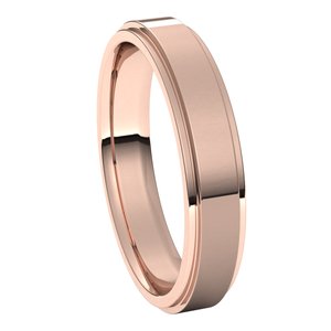 14K Rose 4 mm Flat Comfort Fit Edge Band Size 10 - BN & CO JEWELRY
