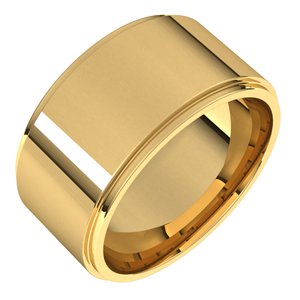 14K Yellow 10 mm Flat Comfort Fit Edge Band Size 7 - BN & CO JEWELRY