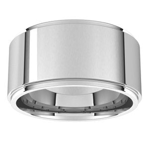 Platinum 10 mm Flat Comfort Fit Edge Band Size 10.5 - BN & CO JEWELRY
