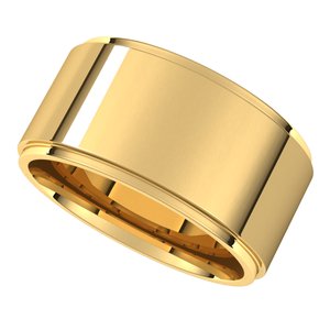 14K Yellow 10 mm Flat Comfort Fit Edge Band Size 7 - BN & CO JEWELRY