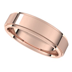 14K Rose 5 mm Flat Comfort Fit Edge Band Size 8.5 - BN & CO JEWELRY
