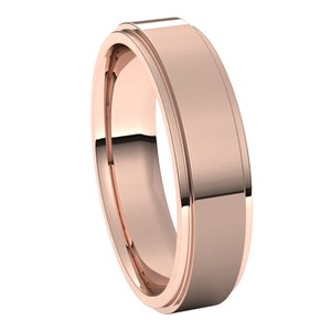 14K Rose 5 mm Flat Comfort Fit Edge Band Size 8.5 - BN & CO JEWELRY