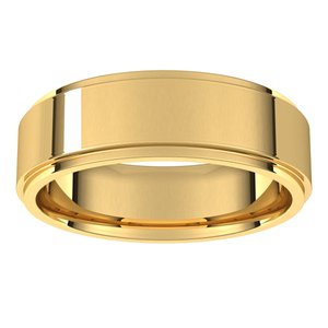 14K Yellow 6 mm Flat Comfort Fit Edge Band Size 7 - BN & CO JEWELRY