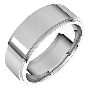 Continuum Sterling Silver 7 mm Flat Comfort Fit Edge Band - BN & CO JEWELRY