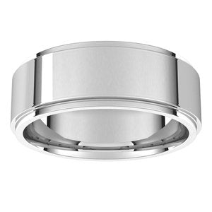Continuum Sterling Silver 7 mm Flat Comfort Fit Edge Band - BN & CO JEWELRY
