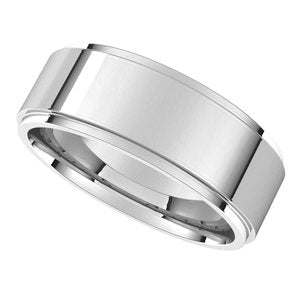 Continuum Sterling Silver 7 mm Flat Comfort Fit Edge Band - BN & CO JEWELRY