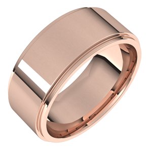 14K Rose 8 mm Flat Comfort Fit Edge Band Size 12 - BN & CO JEWELRY