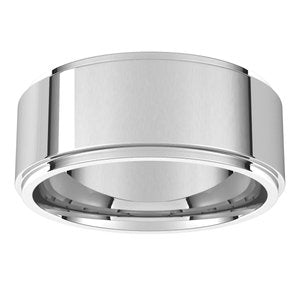 Platinum 8 mm Flat Comfort Fit Edge Band Size 9.5 - BN & CO JEWELRY