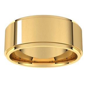 14K Yellow 8 mm Flat Comfort Fit Edge Band Size 7.5 - BN & CO JEWELRY
