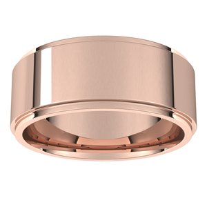 14K Rose 8 mm Flat Comfort Fit Edge Band Size 12 - BN & CO JEWELRY