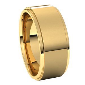 14K Yellow 8 mm Flat Comfort Fit Edge Band Size 7.5 - BN & CO JEWELRY
