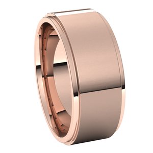 14K Rose 8 mm Flat Comfort Fit Edge Band Size 6 - BN & CO JEWELRY