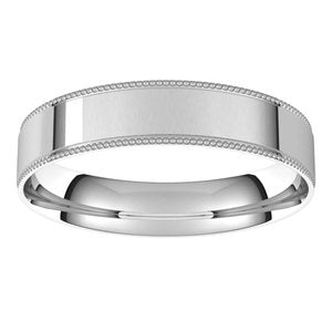 Platinum 4 mm Milgrain Flat Comfort Fit Edge Band Size 10 - BN & CO JEWELRY