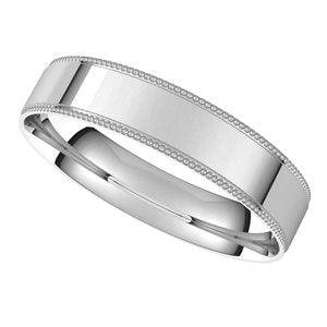 Sterling Silver 4 mm Milgrain Flat Comfort Fit Edge Band Size 7.5 - BN & CO JEWELRY