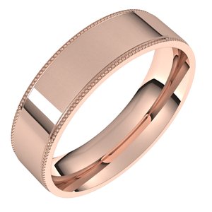 14K Rose 5 mm Milgrain Flat Comfort Fit Edge Band Size 13.5 - BN & CO JEWELRY