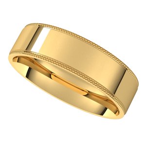 14K Yellow 5 mm Milgrain Flat Comfort Fit Edge Band Size 10 - BN & CO JEWELRY