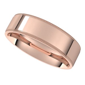 14K Rose 5 mm Milgrain Flat Comfort Fit Edge Band Size 6.5 - BN & CO JEWELRY