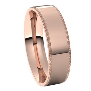 14K Rose 5 mm Milgrain Flat Comfort Fit Edge Band Size 13.5 - BN & CO JEWELRY