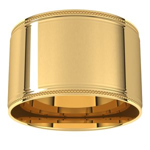 14K Yellow 12 mm Milgrain Flat Comfort Fit Edge Band Size 6 - BN & CO JEWELRY