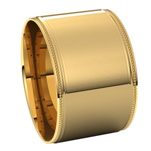 14K Yellow 12 mm Milgrain Flat Comfort Fit Edge Band Size 6 - BN & CO JEWELRY