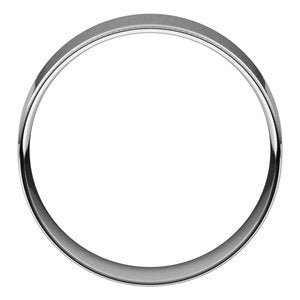 14K White 7 mm Milgrain Flat Comfort Fit Edge Band - BN & CO JEWELRY