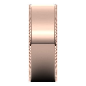 14K Rose 7 mm Milgrain Flat Comfort Fit Edge Band - BN & CO JEWELRY