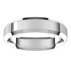 14K White 5 mm Beveled-Edge Comfort-Fit Band Size 9 - BN & CO JEWELRY