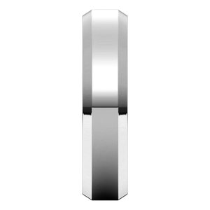 14K White 5 mm Beveled-Edge Comfort-Fit Band Size 7.5 - BN & CO JEWELRY