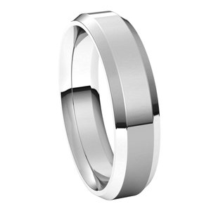 Platinum 5 mm Beveled-Edge Comfort-Fit Band Size 7 - BN & CO JEWELRY