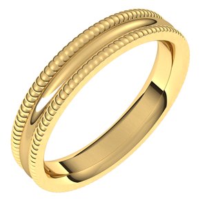 14K Yellow 4 mm Extra Large Milgrain Comfort Fit Band Size 8.5 - BN & CO JEWELRY