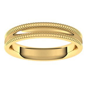 14K Yellow 4 mm Extra Large Milgrain Comfort Fit Band Size 7 - BN & CO JEWELRY